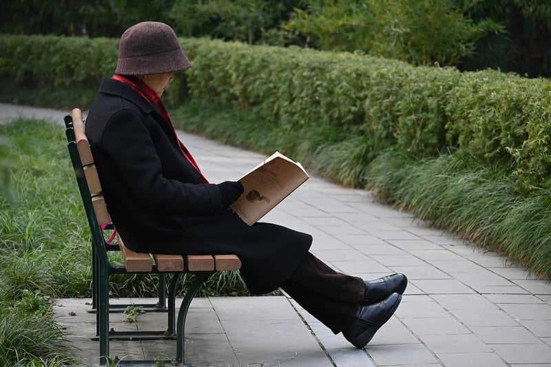 Elderly Man Reading a Book